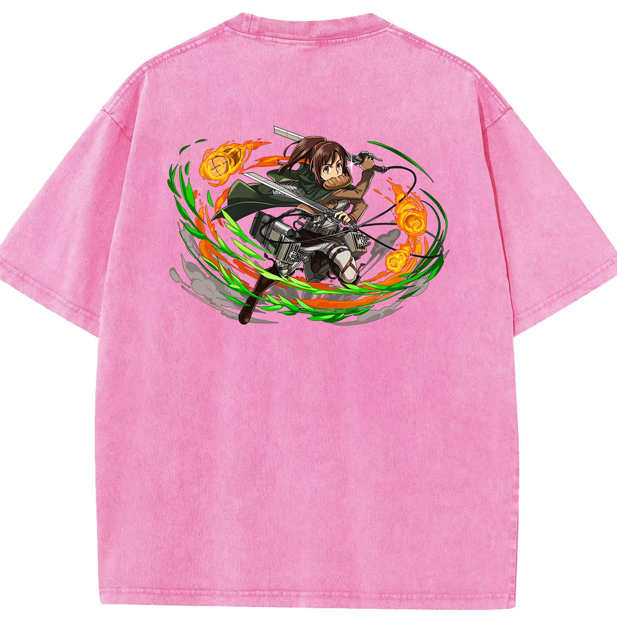 （画像用） 進撃の巨人 サシャ·ブラウス Attack on Titan Sasha Blaus 綿100% ヴィンテージ風 半袖Tシャツ（背面プリント）